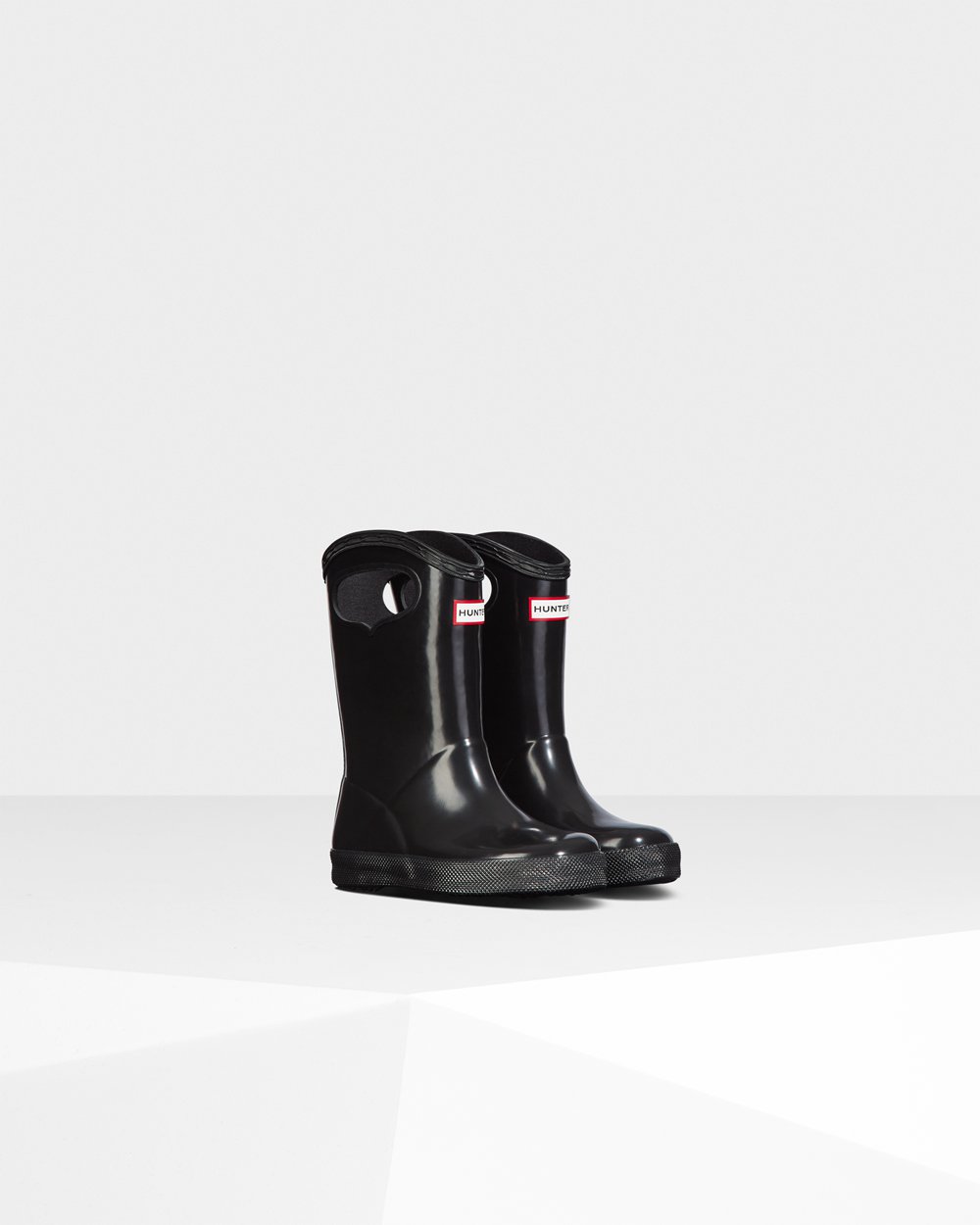 Kids Hunter Original First Classic Grab Handle Gloss - Rain Boots Black - 9013-YZQMW